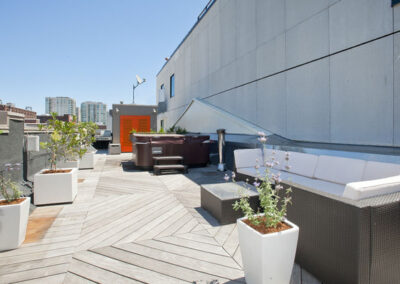 Sages and Toyons look and smell like California on this clean, modern roof deck in the South Beach neighborhood of San Francisco...